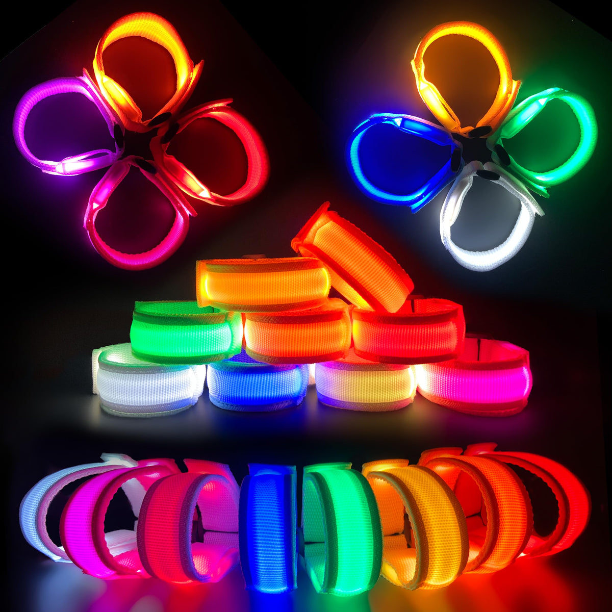 FANL Glow Bracelet red solid enhances night visibility at events