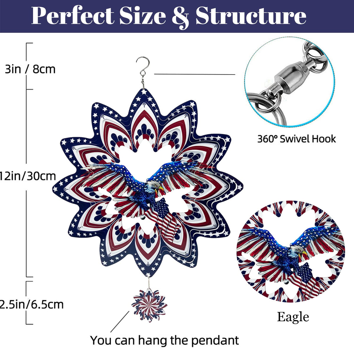 FANTAART Yard decor hanger spinner for patios, gardens, windows.