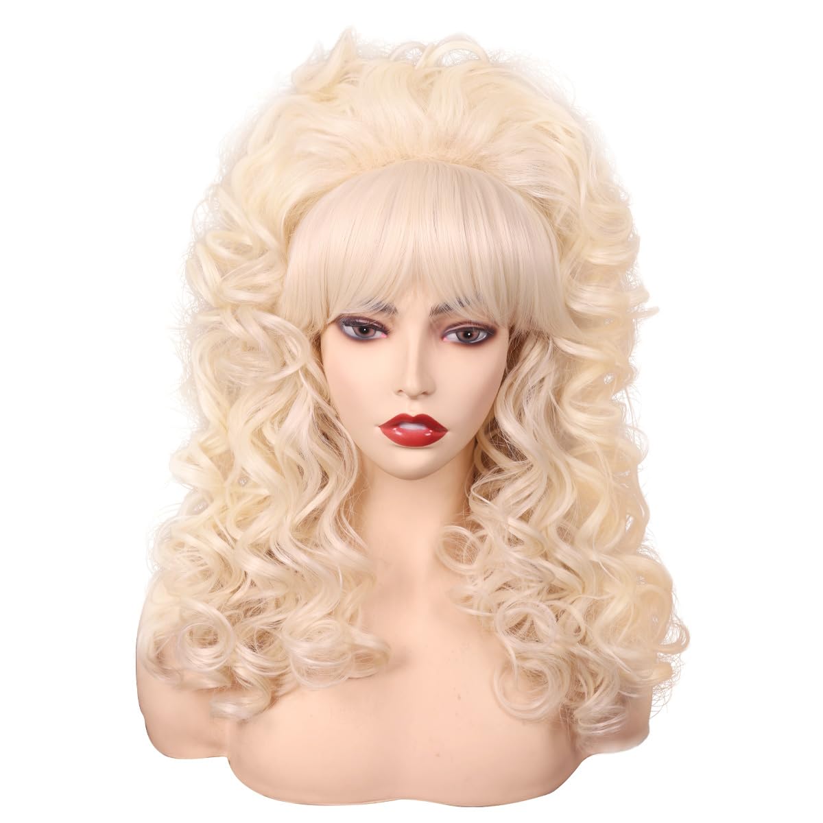 FantaLook 80s long curly wig in blonde for retro cosplay