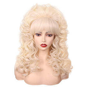 FantaLook 80s long curly wig in blonde for retro cosplay