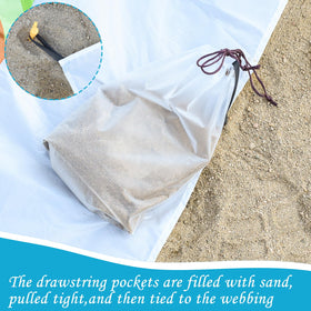 Fantang easy-setup no-pump pool on the beach, quick sand anchoring.