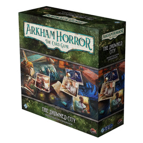 Fantasy Flight Games Arkham Horror Drowned City expansion supports deeper cooperative play and flavor.
