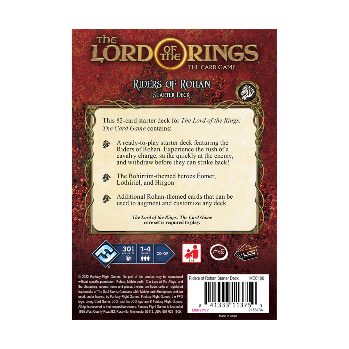 Fantasy Flight Games Riders of Rohan Starter Deck cards showing hit-and-run tactics