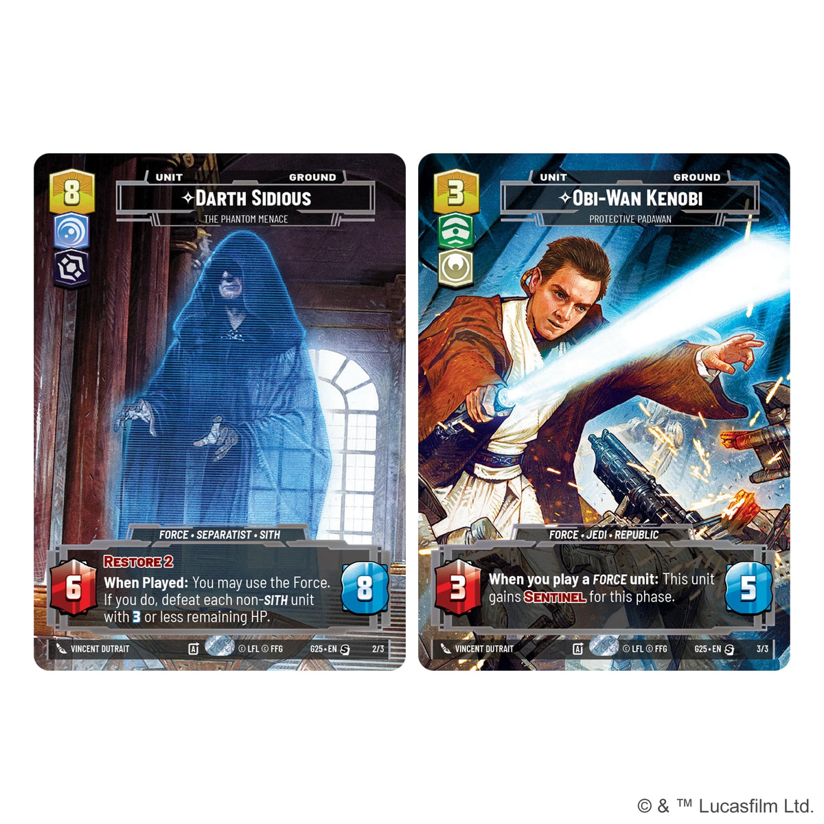 Fantasy Flight Games Star Wars Unlimited oversized leader card featuring Qui-Gon Jinn