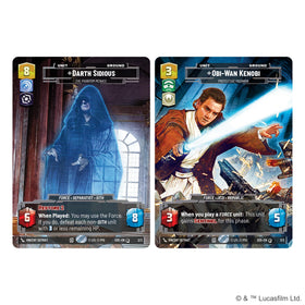Fantasy Flight Games Star Wars Unlimited oversized leader card featuring Qui-Gon Jinn