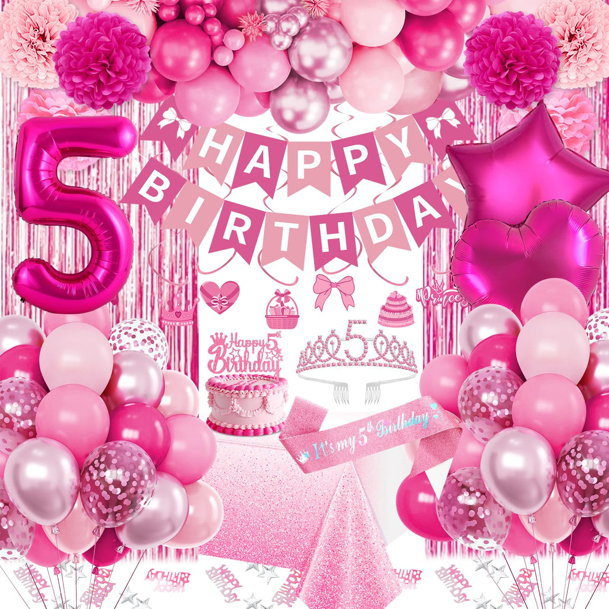 Fantspati 5th birthday balloon number 5 for milestone celebration