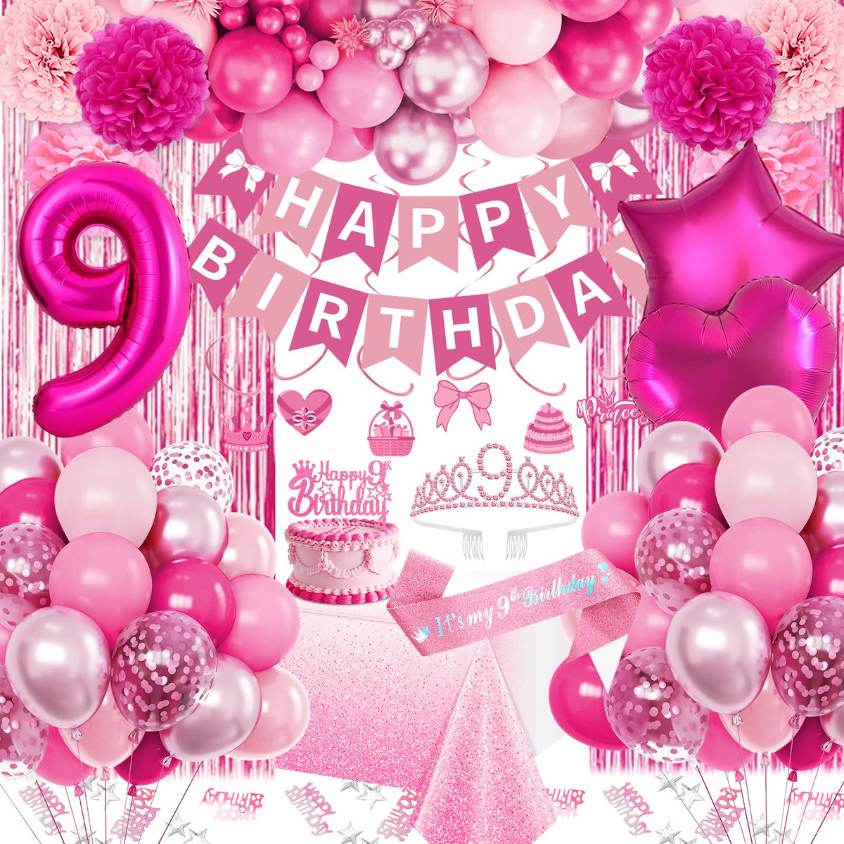 Fantspati 9th pink balloons collection creates a festive backdrop for photos