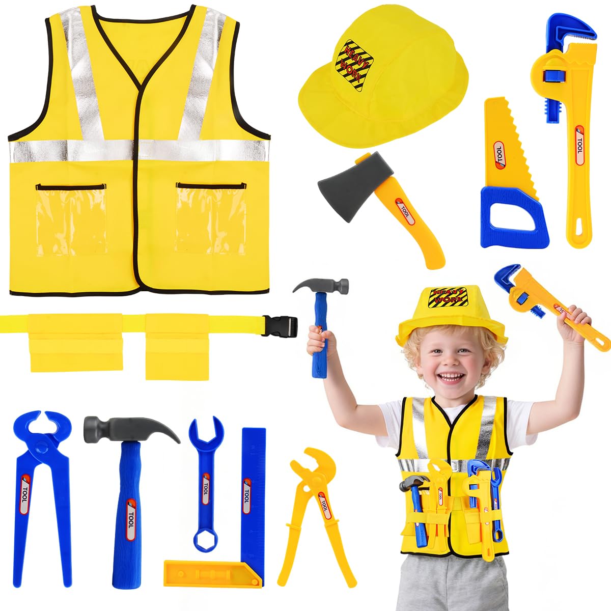 Fantspati construction worker set helmet for safe, imaginative play