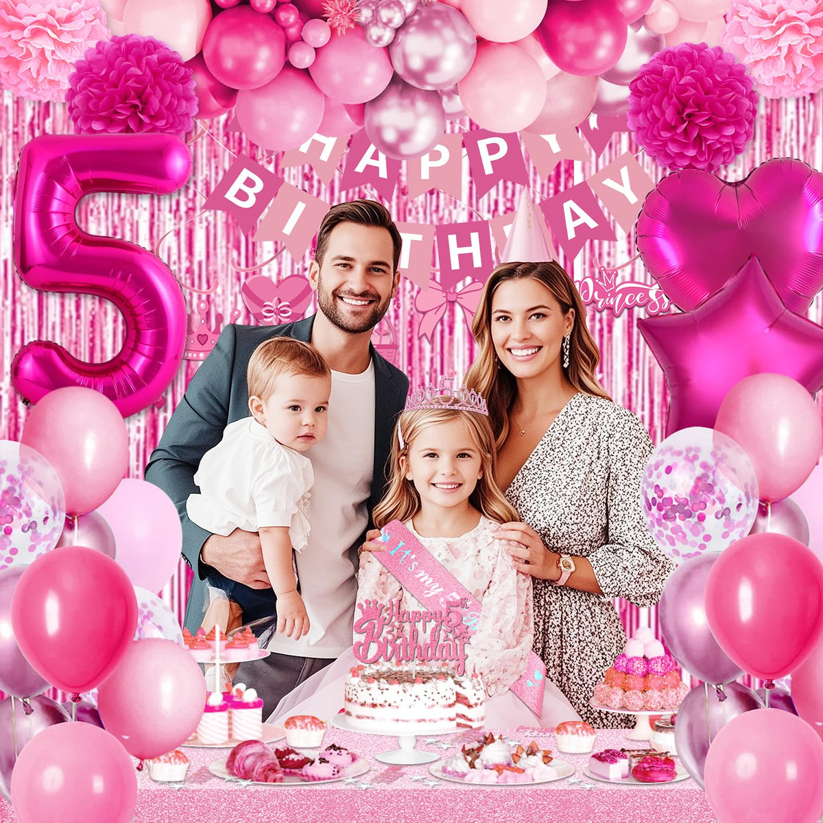 Fantspati ombre pink tablecloth for a coordinated party table