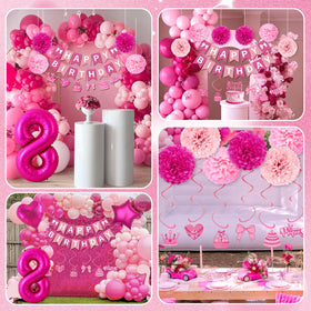 Fantspati pink 8th cake topper elevates the dessert display