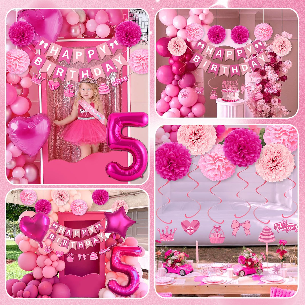 Fantspati pink confetti balloons add playful touches