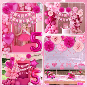 Fantspati pink confetti balloons add playful touches