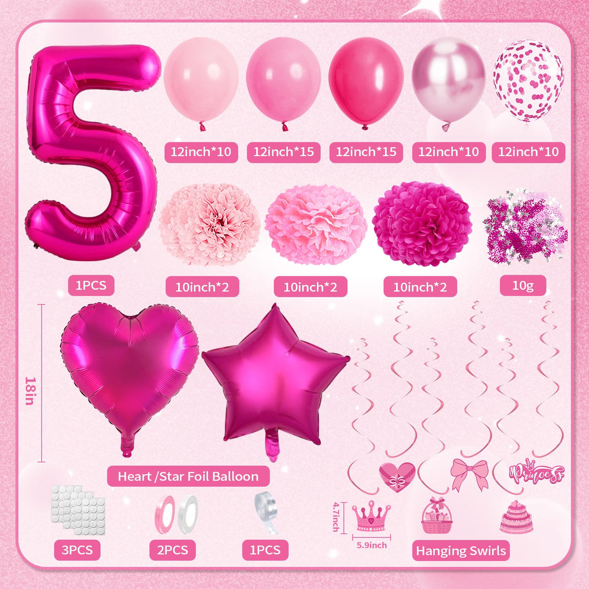 Fantspati pink crown and sash for a stylish birthday girl