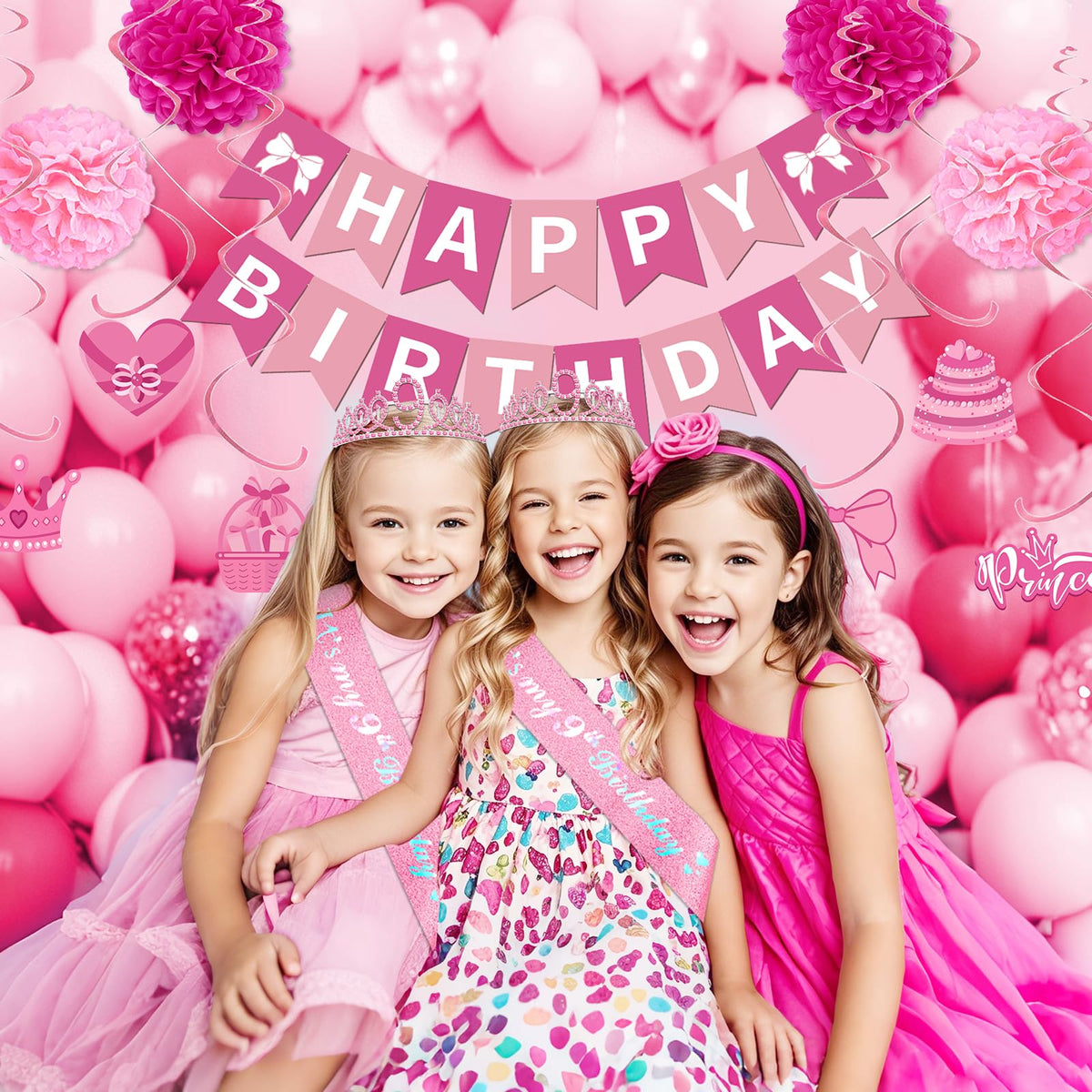 Fantspati pink fringe curtains 2m add sparkle for a photo backdrop