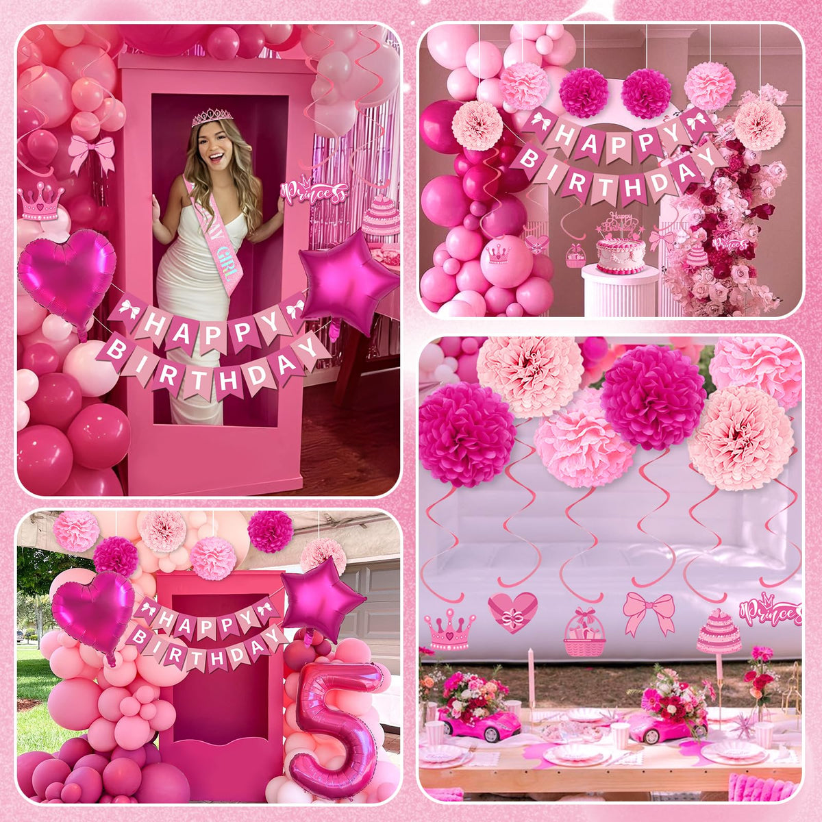 Fantspati pink pom pom decor adds texture and whimsy.