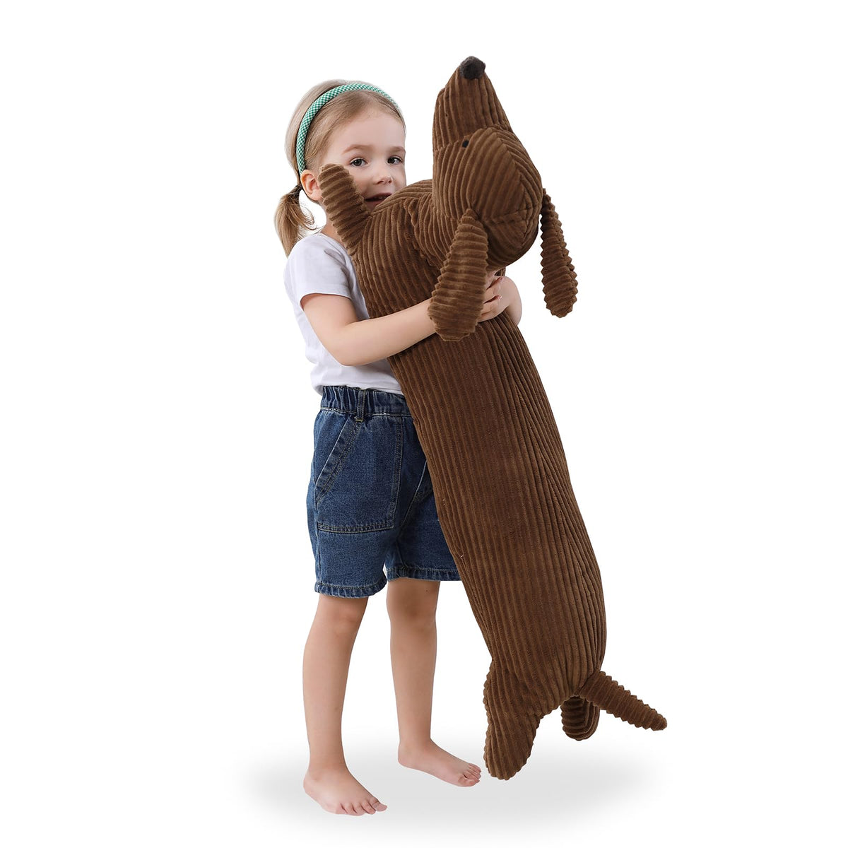 Fanunny 36-inch dachshund plush full-body view for comfy cuddle and room decor.