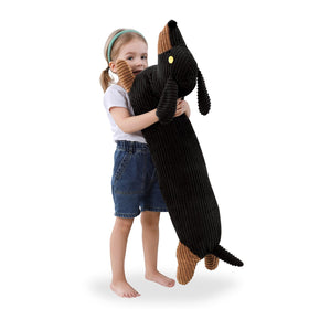 Fanunny 36-inch black dachshund plush body pillow for cozy support