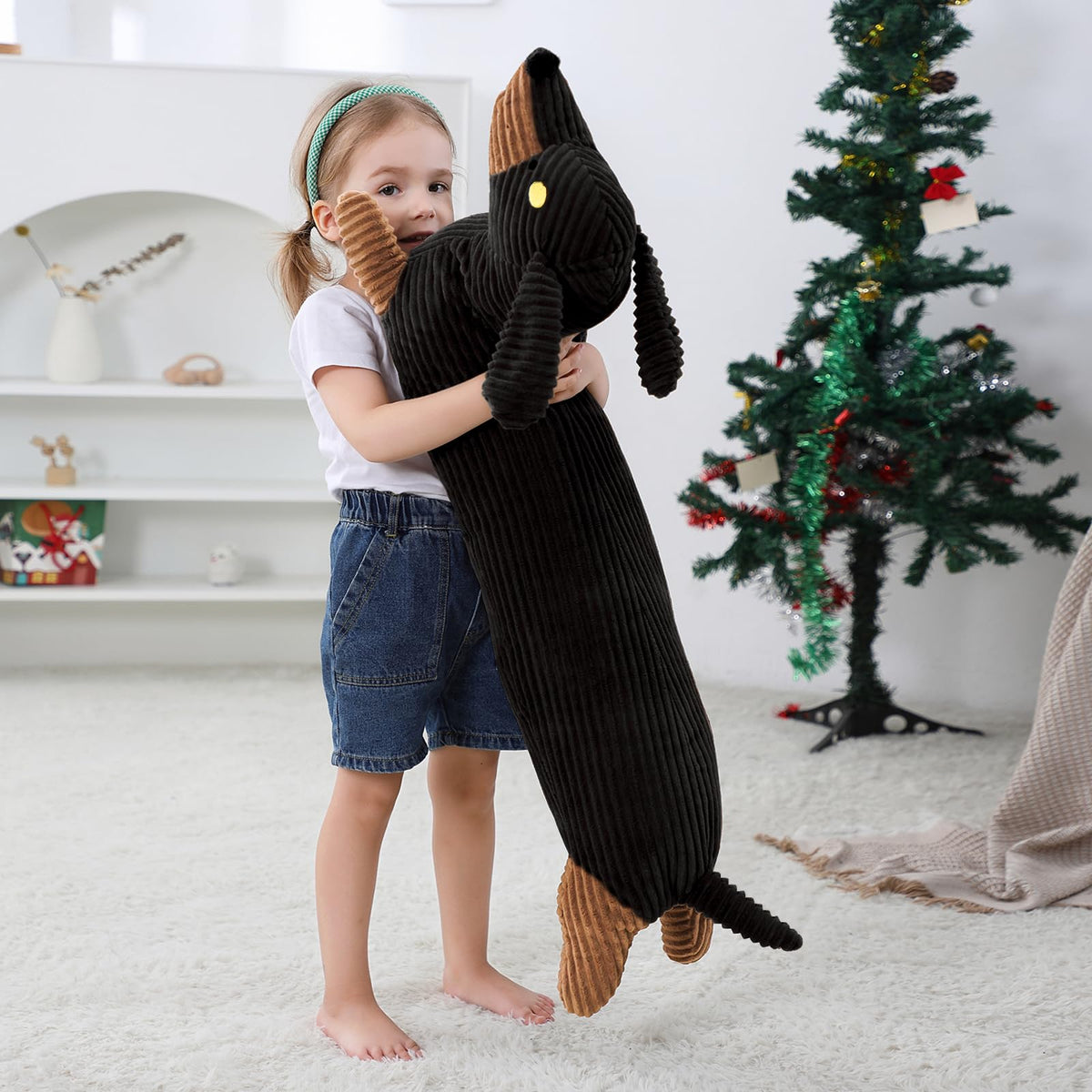 Fanunny dachshund 3D plush pillow design adds playful room decor