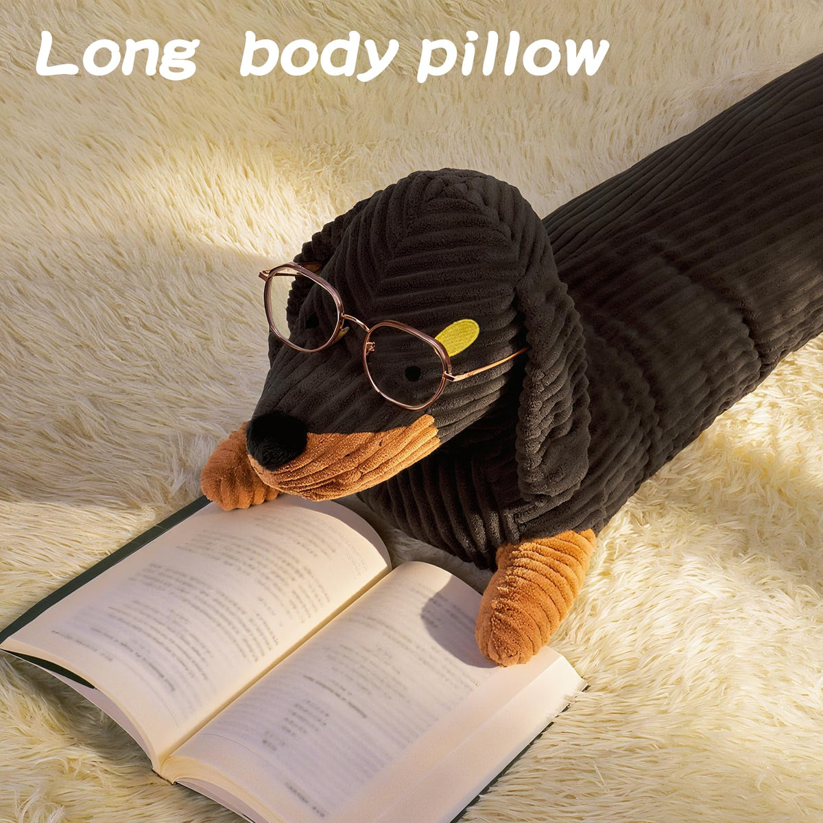 Fanunny long-bodied dachshund plush as a comfy office companion