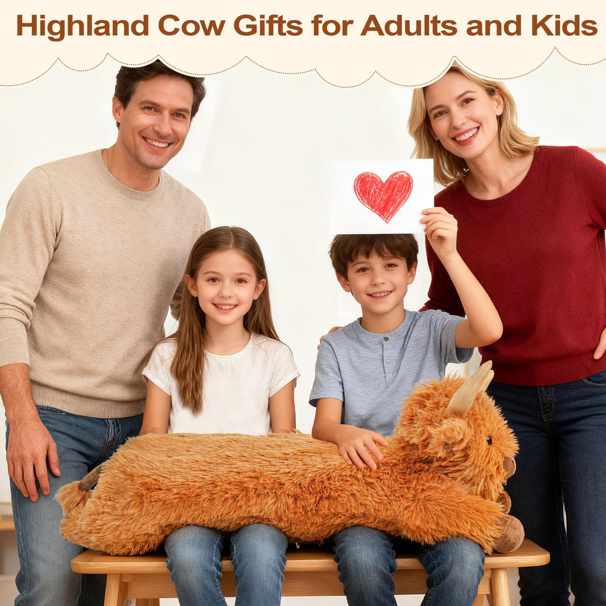 Fanunny Highland Cow plush with soft fur ideal for gentle snuggles