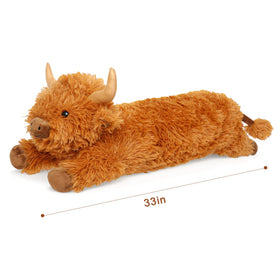 Fanunny Highland Cow plush in a nursery setting for kid comfort