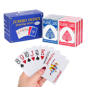 Fanwer large print deck front view with 52 cards for easy visibility.