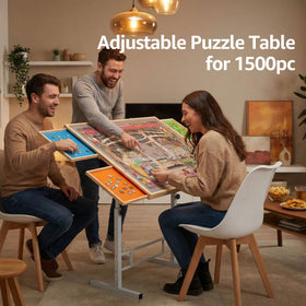 Fanwer puzzle table assembly guide shows quick, simple setup.