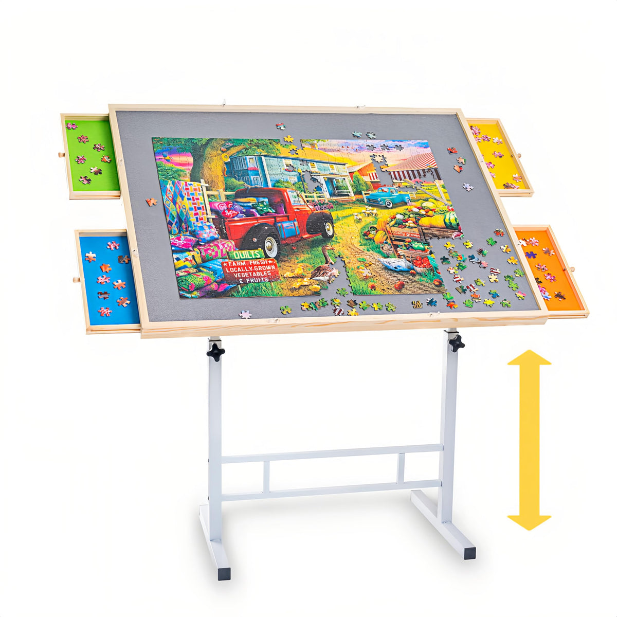 Fanwer 1500-piece puzzle table top with 35x26 inch surface for group sessions.