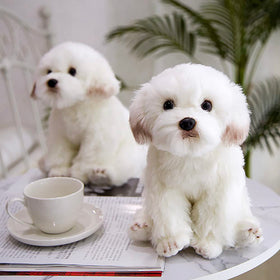 FAONIE Maltese plush size dimensions help gauge fit for decor or gift