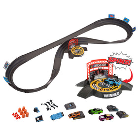 Far Out Toys NASCAR Crash Circuit track assembly offers a durable, kid-friendly racing layout.