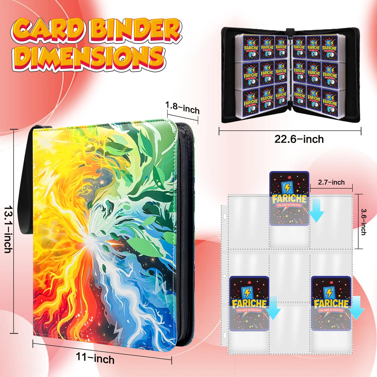 The FARICHE Storm binder holds up to 900 cards for expanding collections on the move