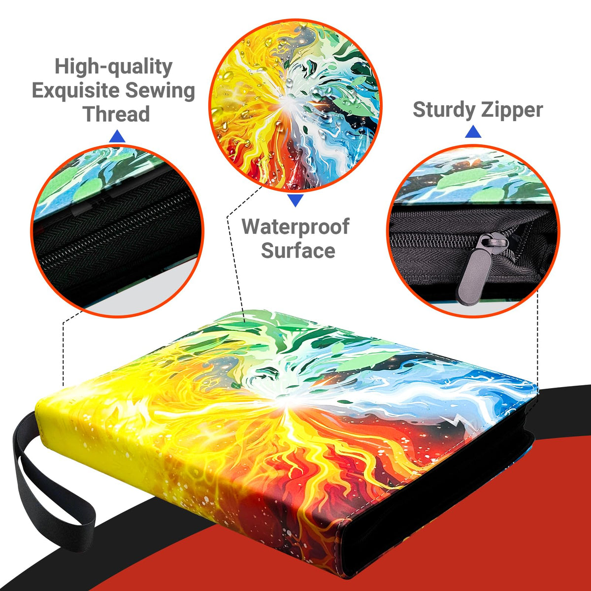 FARICHE Storm binder with 50 removable sleeves keeps cards safe and rearrangeable.