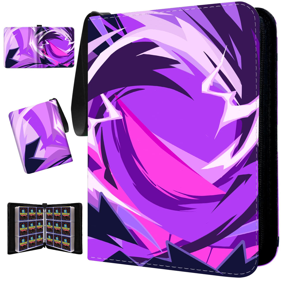 FARICHE trading card binder exterior open showing 9-pocket layout for organized storage.