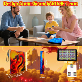 FARICHE trading card binder portable carry, lightweight design for travel.