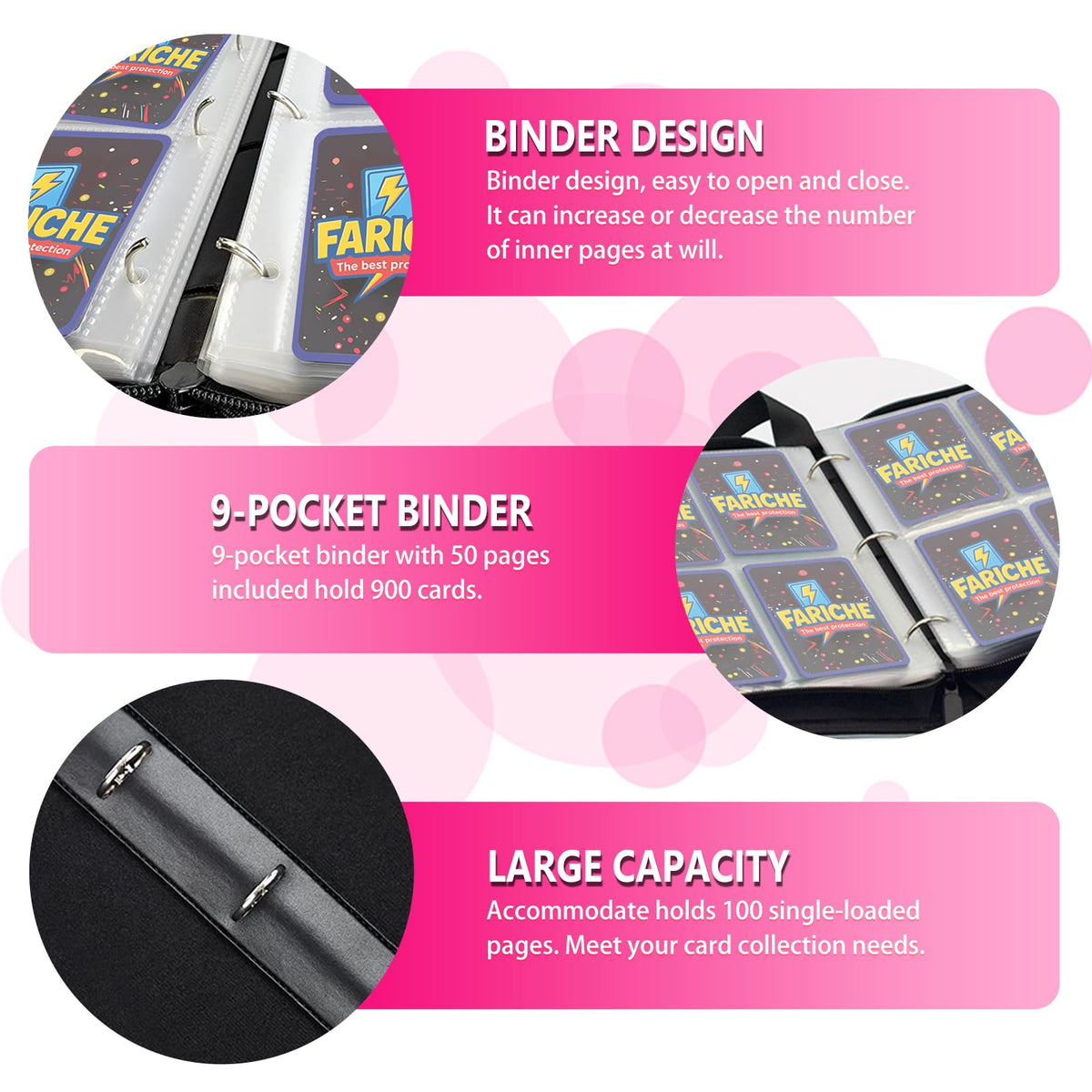 FARICHE durable zipper and soft handle for secure transport.