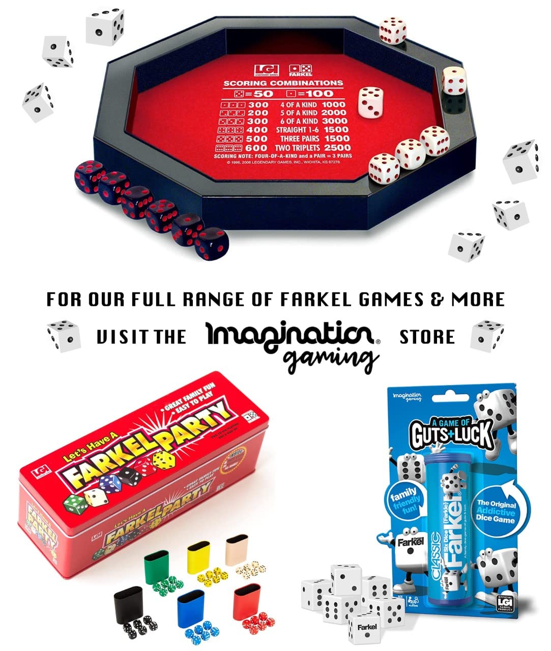 Inside view of the tray shows the built-in dice collection channel.