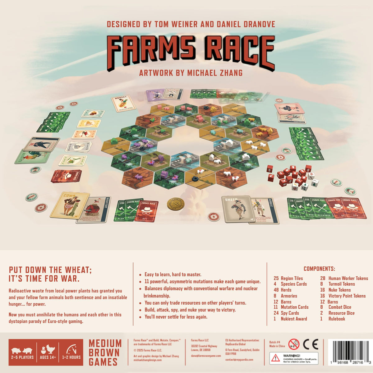 Farms Race Deluxe Edition dice and canvas bag for premium setup and storage