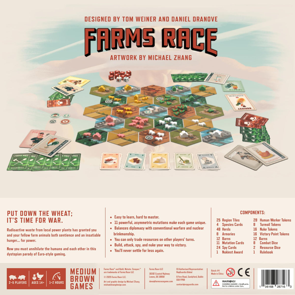 Farms Race map area-control layout highlighting strategic conquest opportunities