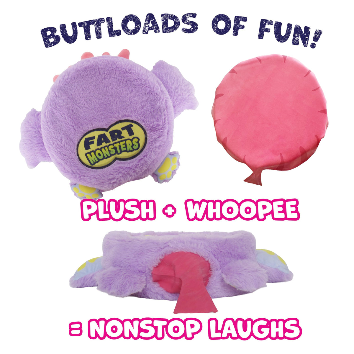 Cheeky self-inflating cushion in action, press to create fun sounds