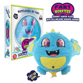 Fart Monsters Tootles self-inflating whoopee cushion demonstrates playful prank potential.