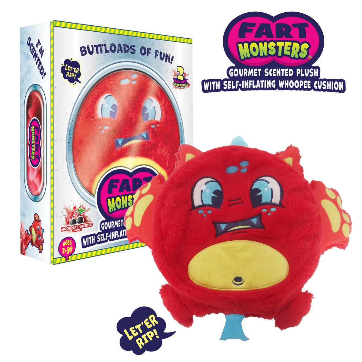 Fart Monsters Zipper self-inflating cushion ready for pranks