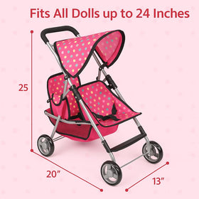 Fash N Kolor Doll Pram in pink ready for pretend play sessions.
