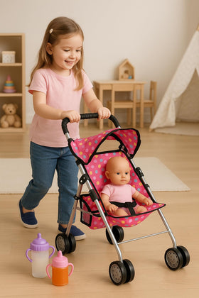 Fash n Kolor doll stroller seat belt keeps doll secure during play