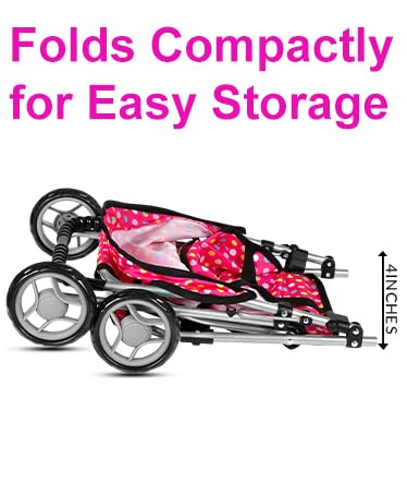 Fash N Kolor foldable doll stroller for compact storage and transport.
