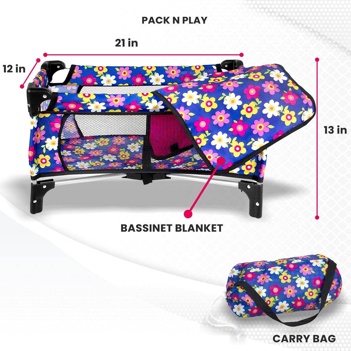 Fash N Kolor Metal-frame Doll Crib delivers durable, safe playtime.