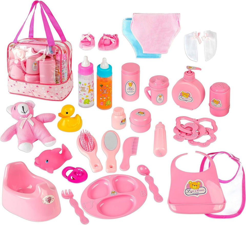 fash n kolor my sweet baby feeding set see-through bag for easy storage and pretend play