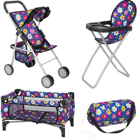 Fash N Kolor pack-n-play with flower design for portable doll nursery play