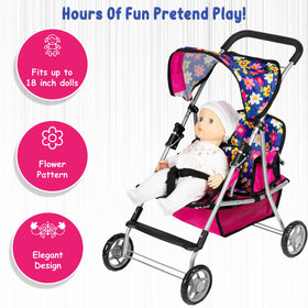 Fash n Kolor Twin Stroller convertible hood for flexible play.