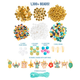 Fashion Angels Disney Stitch beads palette shows over 1,300 pieces for endless designs.