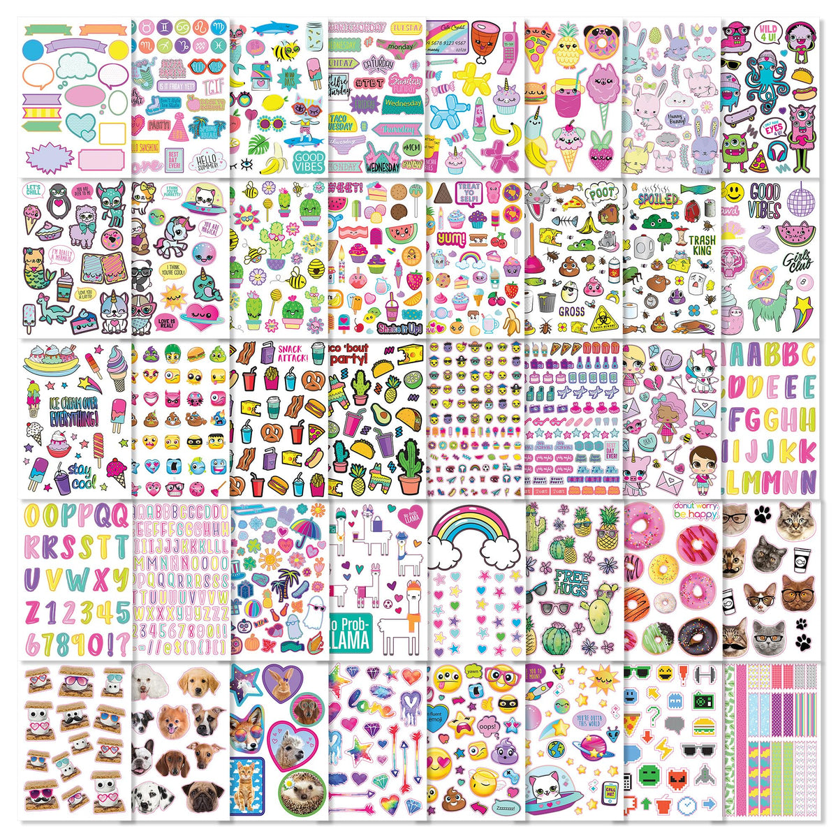 Fashion Angels donut and unicorn stickers add whimsy to crafts.
